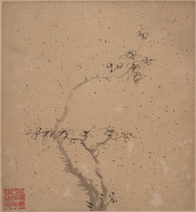 Blomstrende blomme, dateret 1840. af Tang Yifen