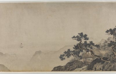 The Thatched Hut of Dreaming of an Immortal, Ming-dynasti (blæk & farve på papir) af Yin Tang