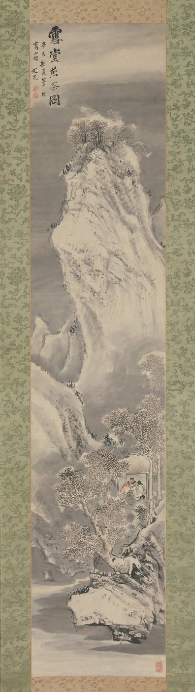Brygning af te i en snedækket hytte, 1791. af Tani Buncho