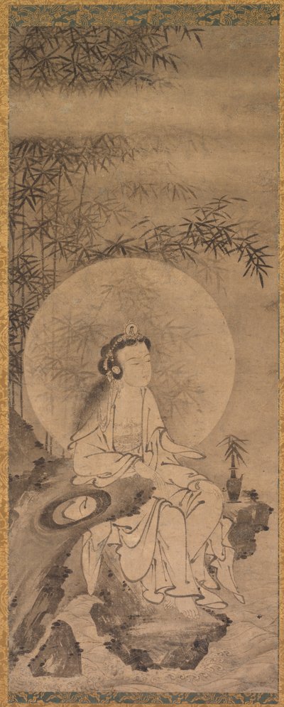 Guanyin med hvid kappe af Tani Buncho