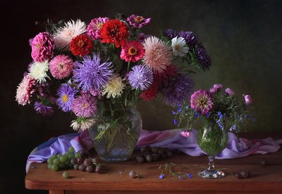 Et livligt stilleben med asters af Tatyana Skorokhod