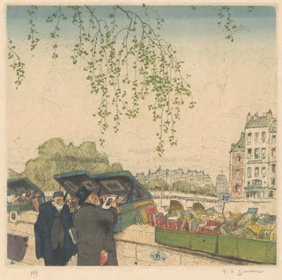 Boghandler på en kaj i Paris af Tavík František Šimon (signed by artist)