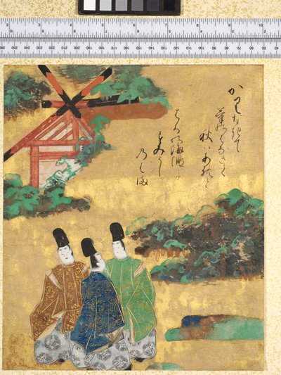 Stranden ved Sumiyoshi, illustration fra "The Tales of Ise", 1600-40 af Tawaraya Sotatsu
