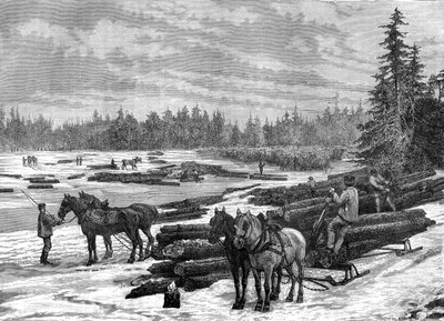 Canadiske skovhuggere, 1800-tallet. af Taylor