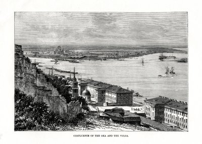 Sammenløbet af Oka og Volga, Rusland, 1879 af Taylor