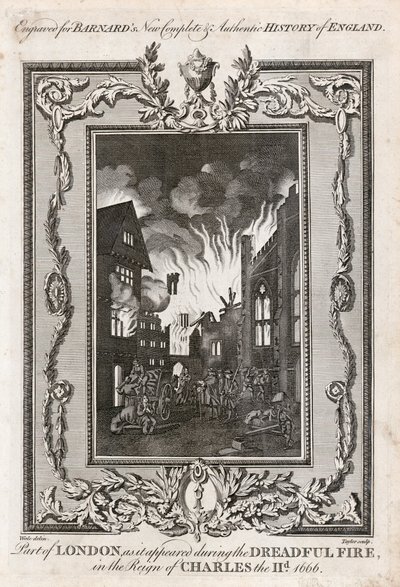 Great Fire of London, 1666 c1783 af Taylor