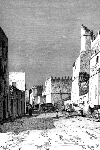 Leonec Street, Sfakes, Nordafrika, 1895. af Taylor