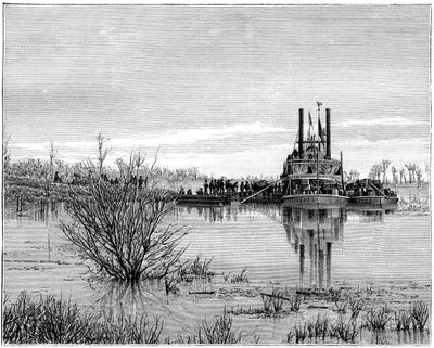 Flodbåd på Red River, Canada, 1800-tallet. af Taylor