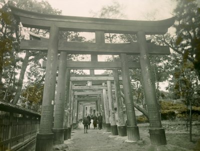 Torii i Inari Kyoto-helligdommen, ca. 1900-1915 (fotografi) af Teijiro Takagi
