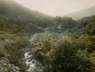 Udsigt over landsbyen Miyanoshita i Hakone-bjergene, ca. 1900 - 1915 (fotografi) af Teijiro Takagi