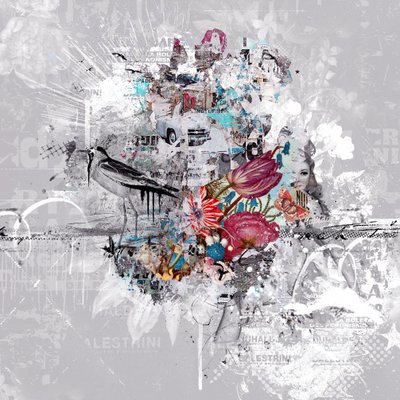 Et mindre almindeligt liv, 2016 (Collage på lærred) af Teis Albers
