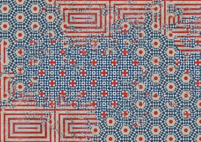 Abstrakt flag, 2014 (Collage på lærred) af Teis Albers