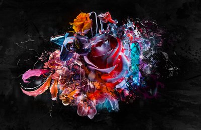 BOUQUET XVI, 2018 (blandet medier på lærred) af Teis Albers