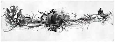 Bear Growl, 2014 (Collage på lærred) af Teis Albers