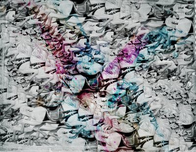 Crazy Horses, 2014 (Collage på lærred) af Teis Albers