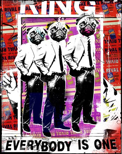 Everybody is one, 2017 (Collage på lærred) af Teis Albers