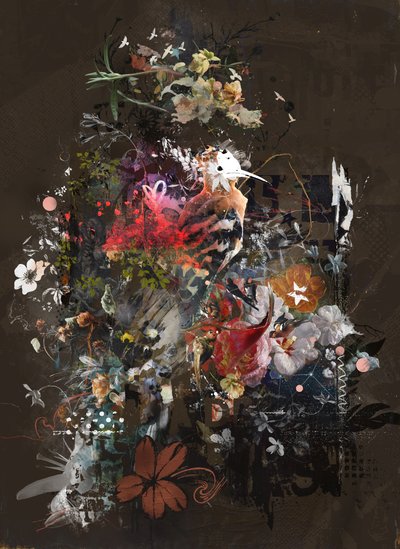 Floralies, 2018 (Collage på lærred) af Teis Albers