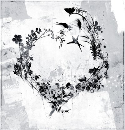 Flower Heart, 2015 (blandet medier på lærred) af Teis Albers