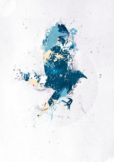 Get in Flight, 2015 (Collage på lærred) af Teis Albers