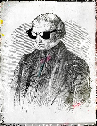 Mr. solbriller, 2015 (Collage på lærred) af Teis Albers