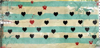 Rows of Hearts, 2016 (Collage på lærred) af Teis Albers
