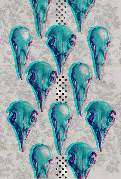 Series of Skulls, 2016 (Collage på lærred) af Teis Albers