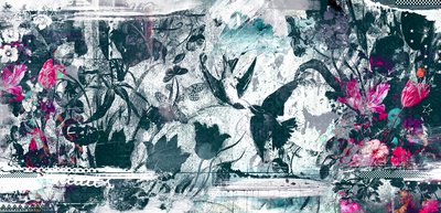 Spiraling, 2017 (Collage på lærred) af Teis Albers