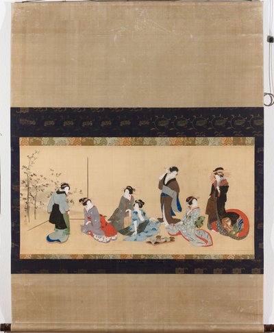 Kvindelig parodi på de syv filosoffer i bambusskoven Detail af Teisai Hokuba