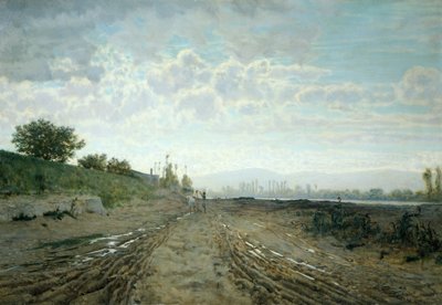 Morgen på Arno, af Telemaco Signorini (1835-1901). af Telemaco Signorini