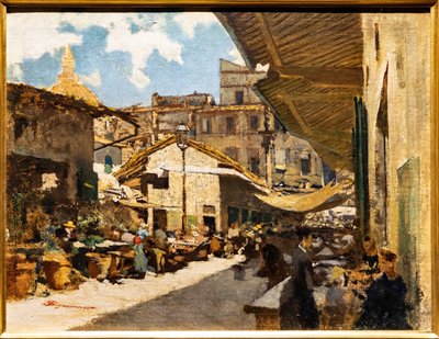Det gamle marked i Firenze af Telemaco Signorini
