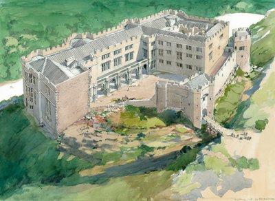 Berry Pomeroy Castle, begyndelsen af det 17. århundrede, c1990-2010 af Terry Ball