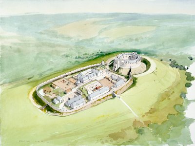Restormel Castle, 14. århundrede, c1990-2010 af Terry Ball