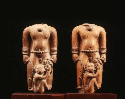 Drenge med aber, Davaravati School (terracotta) af Thai School