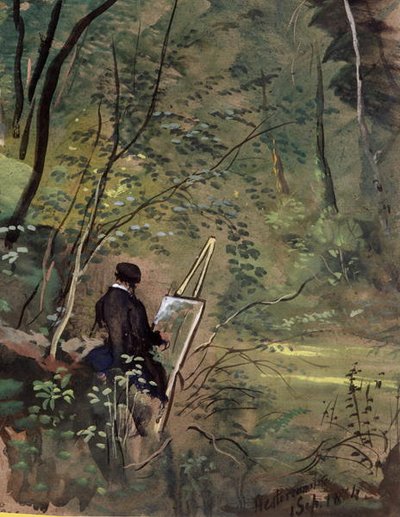 Hestercombe Woods, Somerset 1834 (akvarel og gouache) af The Rev. John Eagles