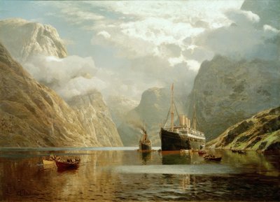 Auguste Victoria i Naeröfjorden af Karl Paul Themistocles von Eckenbrecher