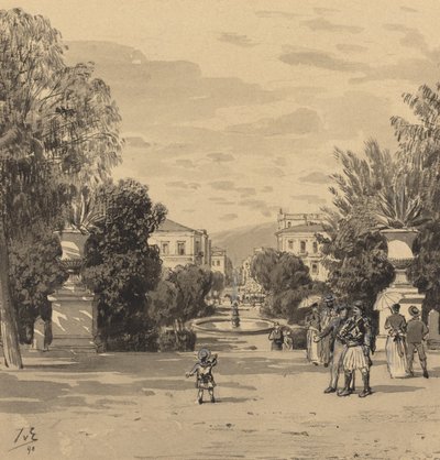 Udsigt fra det gamle kongelige palads på Hermesstreet af Themistocles von Eckenbrecher