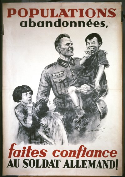 Fransk plakat fra begyndelsen af den tyske besættelse i juni 1940: 