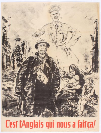 Det er englænderne, der gjorde det mod os. Vichy Frankrig propagandaplakat, 1940. af Theo Matejko