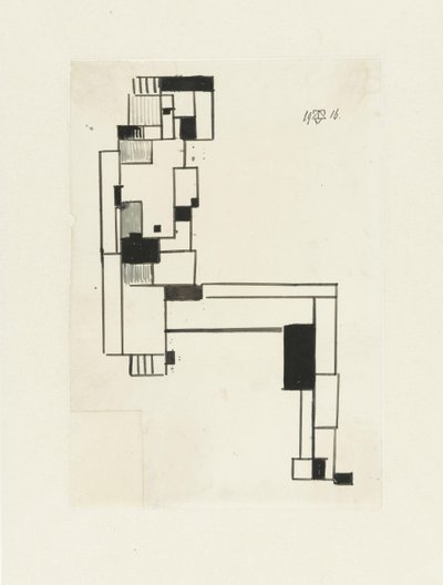 Siddende nøgen kvinde med hånden på hovedet Siddende nøgen kvinde af Theo van Doesburg (signed by artist)