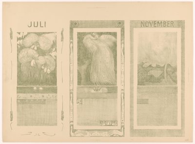 Kalendere for juli, august og november 1910 af Theo van Hoytema