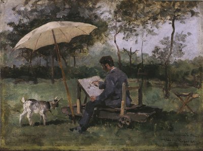Armand Heins maleri (olie på panel) af Théo van Rysselberghe