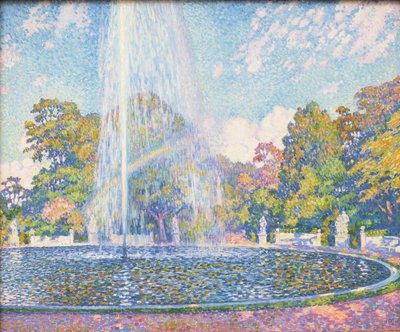 Springvand i parken ved Sanssouci-slottet nær Potsdam af Théo van Rysselberghe