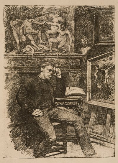 Frontispice til novellen „Contes de minuit“ af Emile Verhaeren af Théo van Rysselberghe
