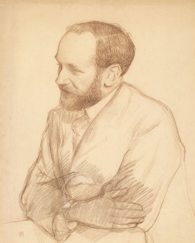 Portræt af Henri Gheon, ca. 1903 (kridt på papir) af Theo van Rysselberghe
