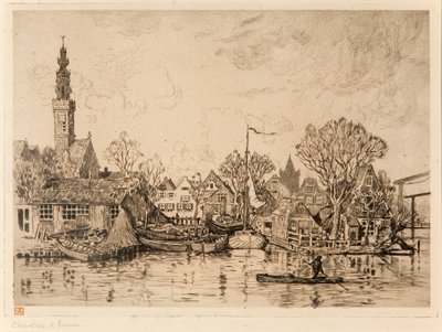 Skibsværft i Edam (Nederlandene) af Théo van Rysselberghe