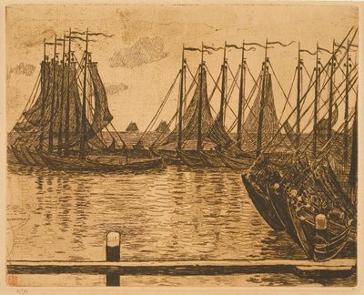 Volendam (Nederlandene), både på reden af Théo van Rysselberghe
