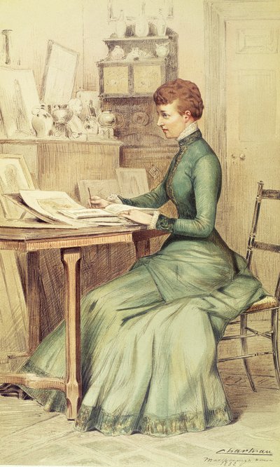 HKH Prinsessen af Wales (senere dronning Alexandra) i Marlborough House, fra Vanity Fair, 1882 af Theobald Chartran