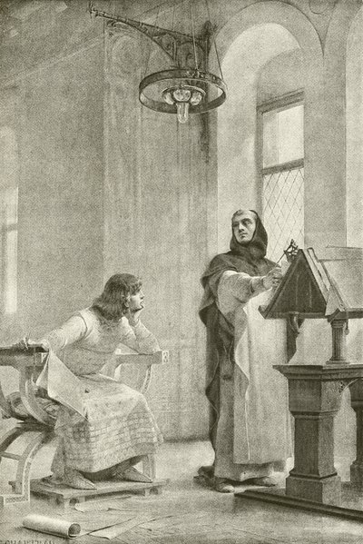 Uddannelsen af Louis IX (dybtryk) af Theobald Chartran
