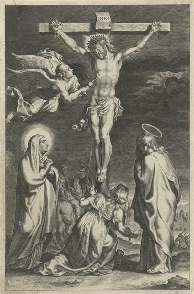 Kristus på korset Scener fra Det Gamle og Nye Testamente (serietitel) Breviarium romanum (serietitel) af Theodoor Galle (possibly)