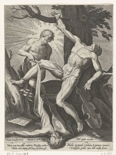 Apollo vil Marsyas af Theodoor Galle